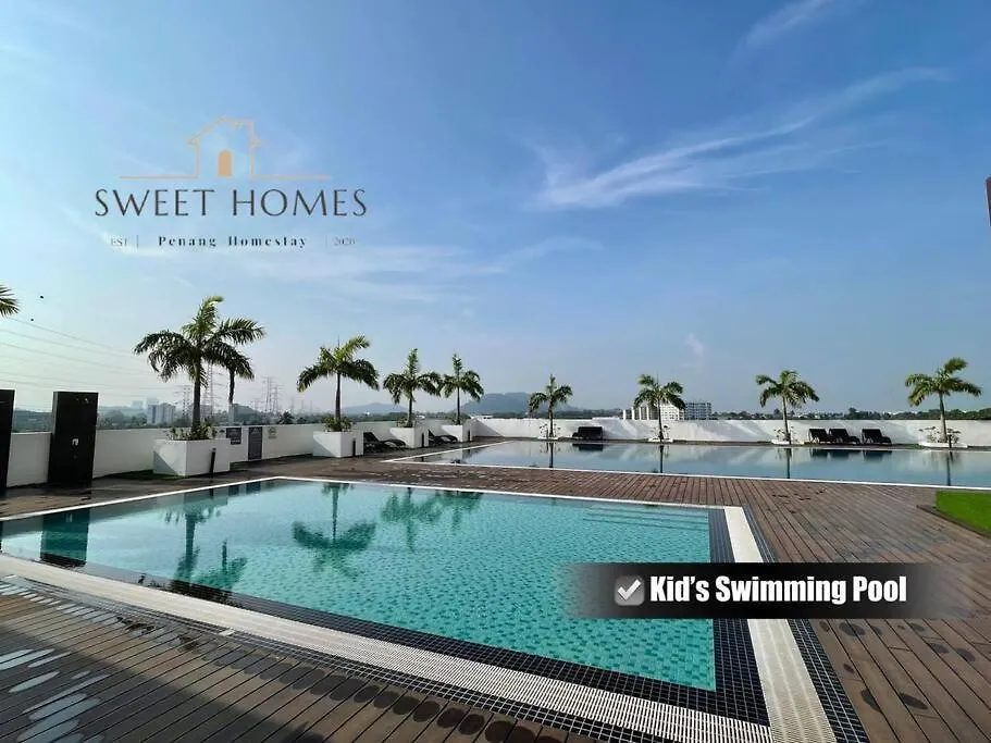 Daire Blue Studio Suite 1-4Pax B'Worth Prai@Swimmingpool Perai Malezya